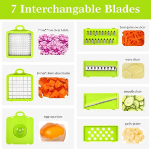 Steps for using the multi-blade vegetable chopper