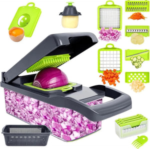 Vegetable chopper container and basket