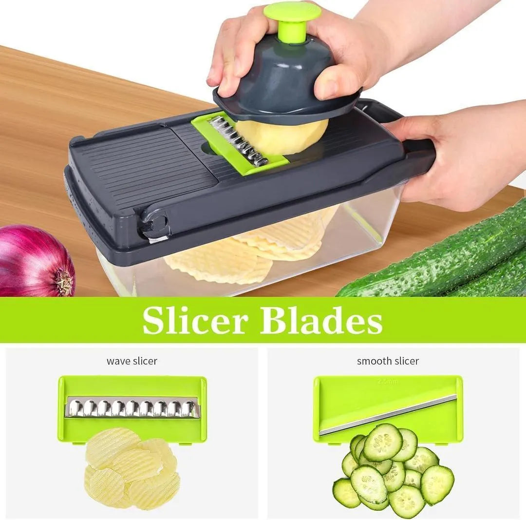 Interchangeable blade set for vegetable chopper